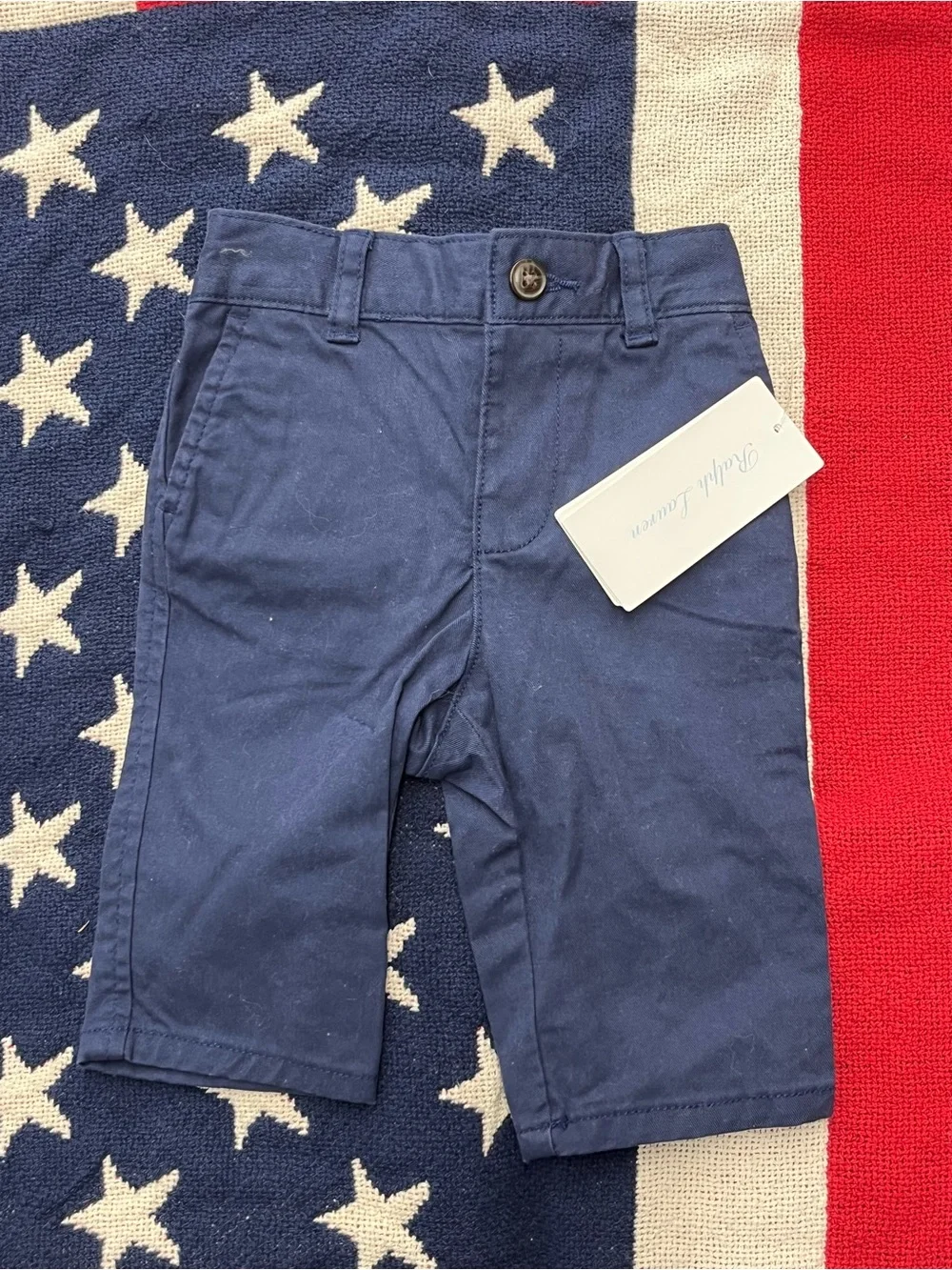 Ralph Lauren Navy Blue Kids Chino Pants Size 3 Months New with Tags